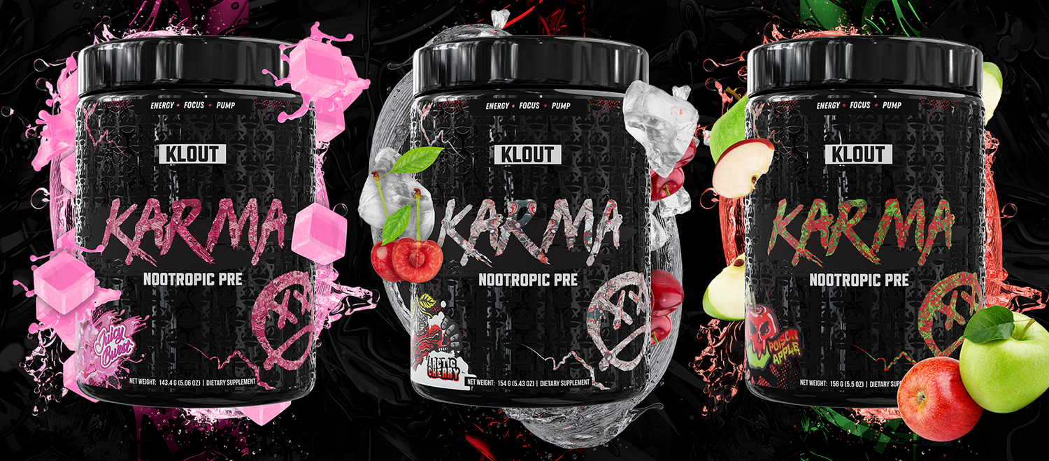KLOUT PWR Karma Pre-Workout Flavor Lineup